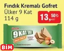 ÜLKER 9 KAT FINDIK KREMALI GOFRET